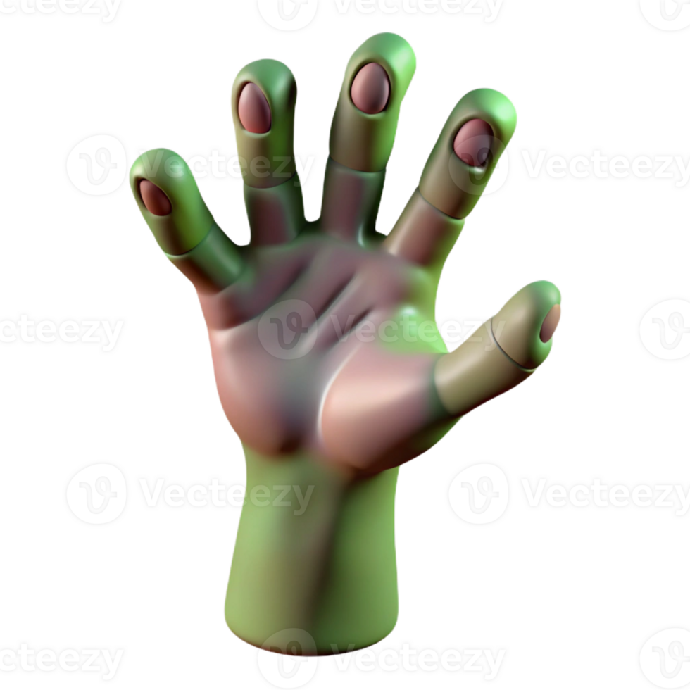 iconic industrial A realistic rendering of a zombie hand reaching out with Transparent Background artisan png