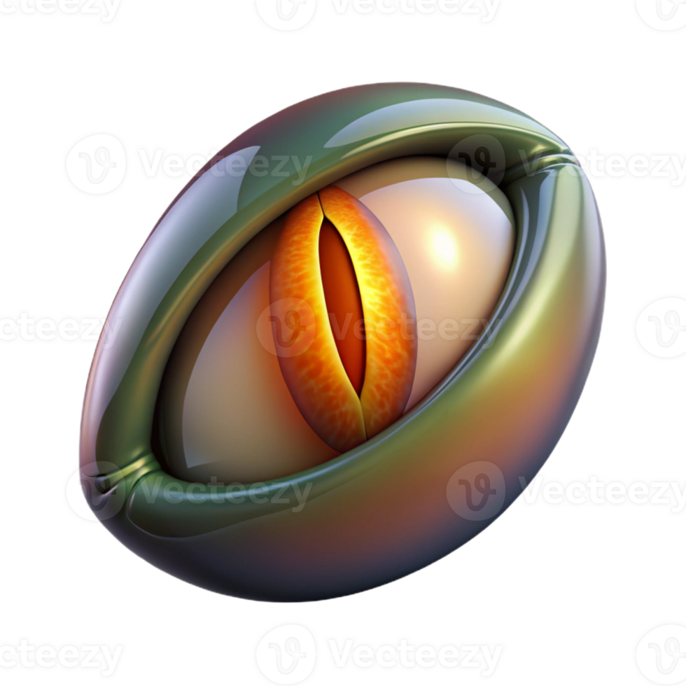 inspired victorian A realistic illustration of a single dragon eye with Transparent Background exclusive png
