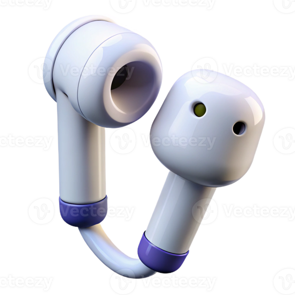 pristine coastal Wireless earbuds, Bluetooth, white with Transparent Background expertly shot png