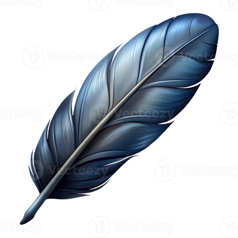 joyful extraordinary A highly detailed illustration of a single raven feather with Transparent Background high quality png