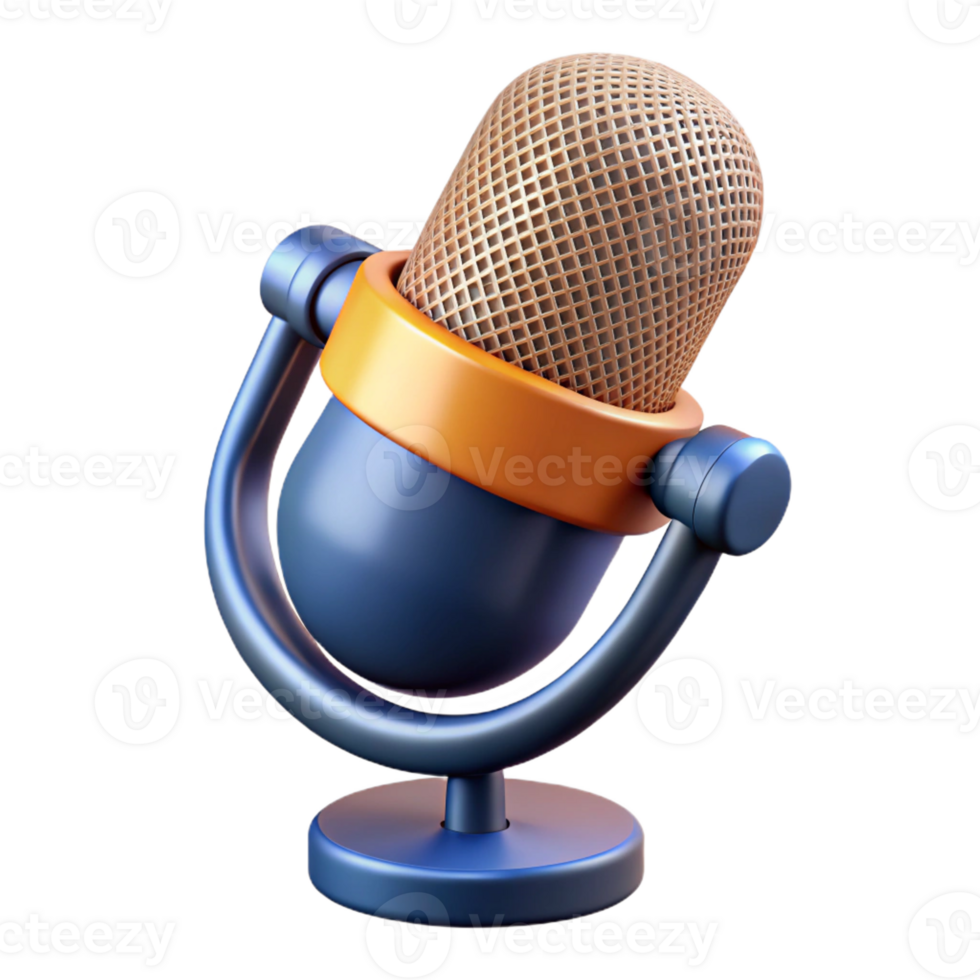 memorable futuristic Microphone with pop filter attached with Transparent Background premium png