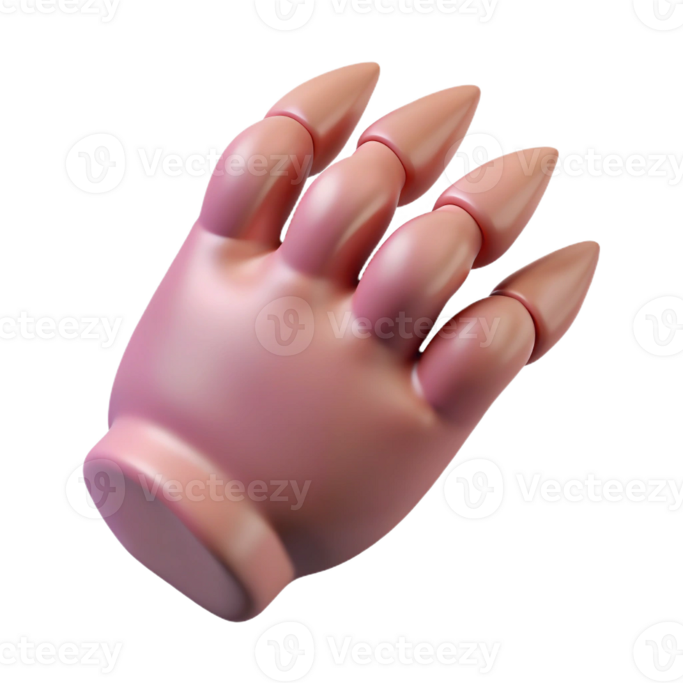 joyful glorious A detailed illustration of a single clawed hand with Transparent Background premium png