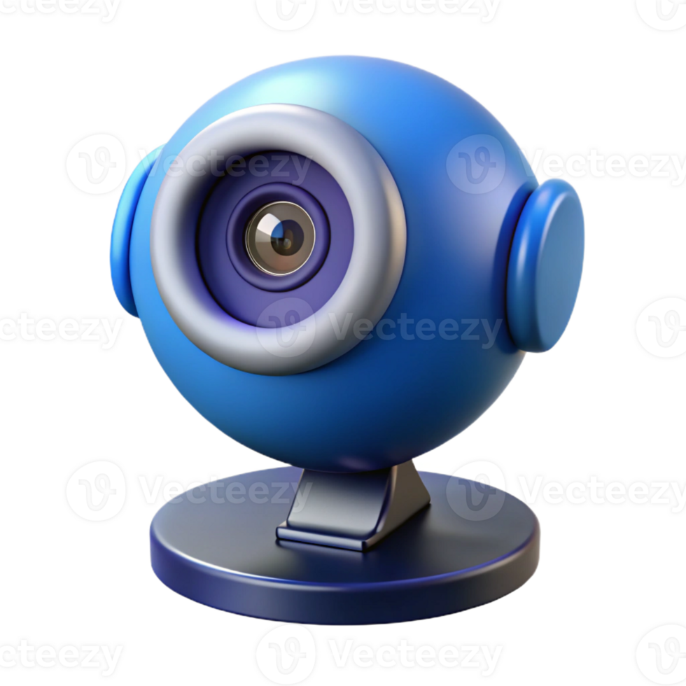 iconic art deco Webcam, high-definition, for conferencing with Transparent Background studio quality png