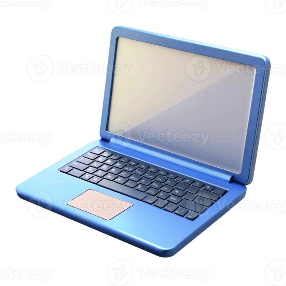 dreamy impressive Laptop computer with blank screen with Transparent Background original png