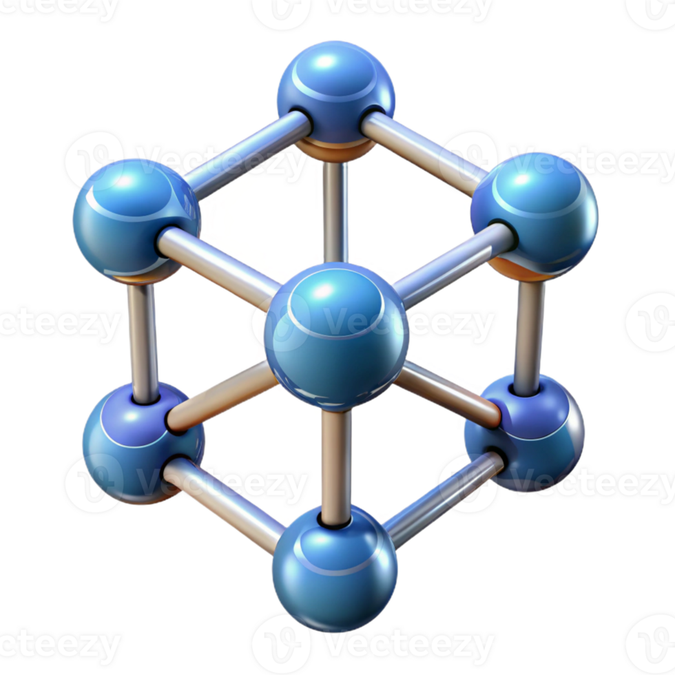 exceptional contemporary A molecule, complex structure, abstract design with Transparent Background artisan png