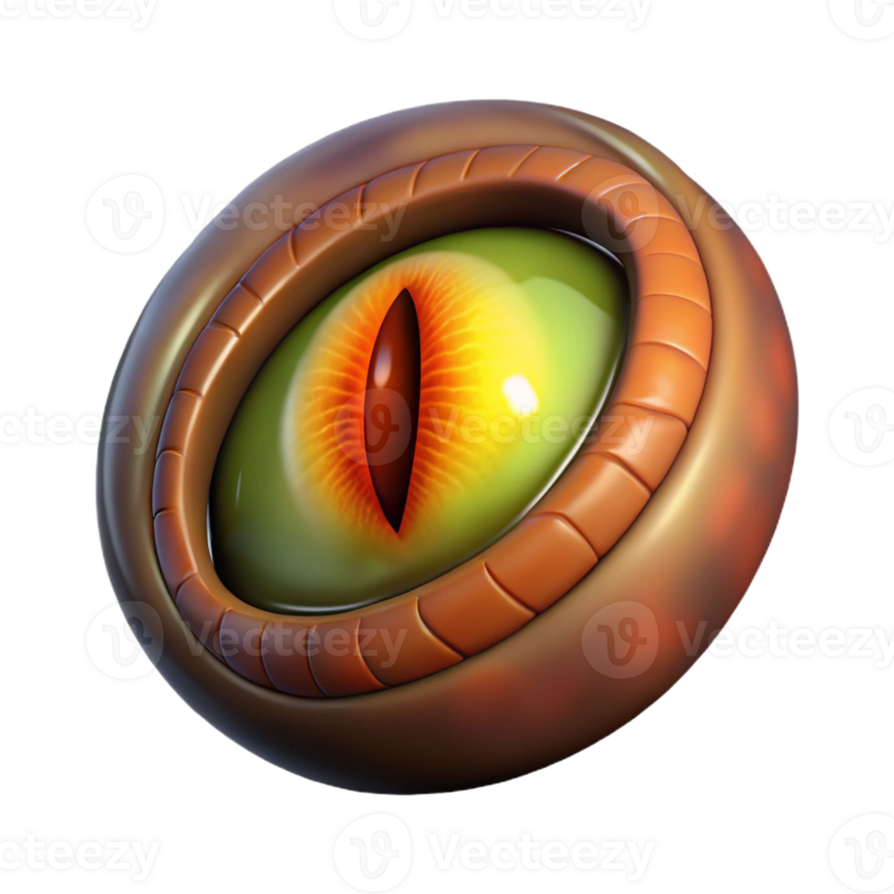 impressive coastal A realistic illustration of a single dragon eye with Transparent Background perfect clarity png