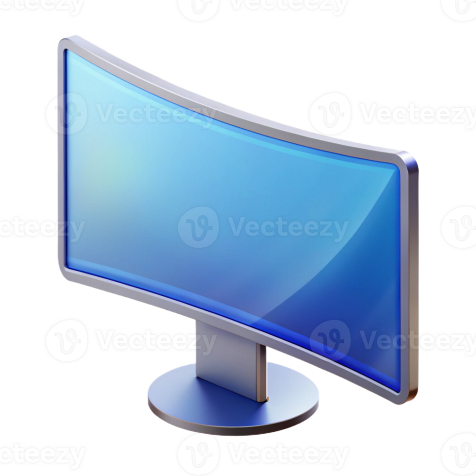 standout geometric Computer monitor, widescreen, curved with Transparent Background crisp png