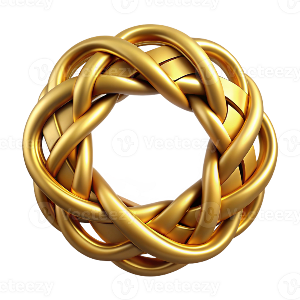 immaculate coveted Photorealistic isolated cutout of a single, intricate Celtic torc, gold and detailed with Transparent Background png