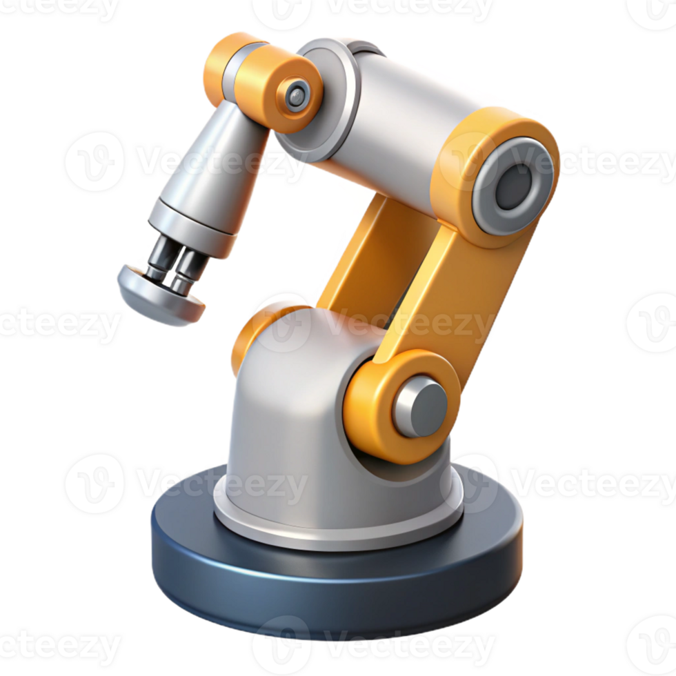 vibrant inspired Robot arm, industrial, robotic automation with Transparent Background png