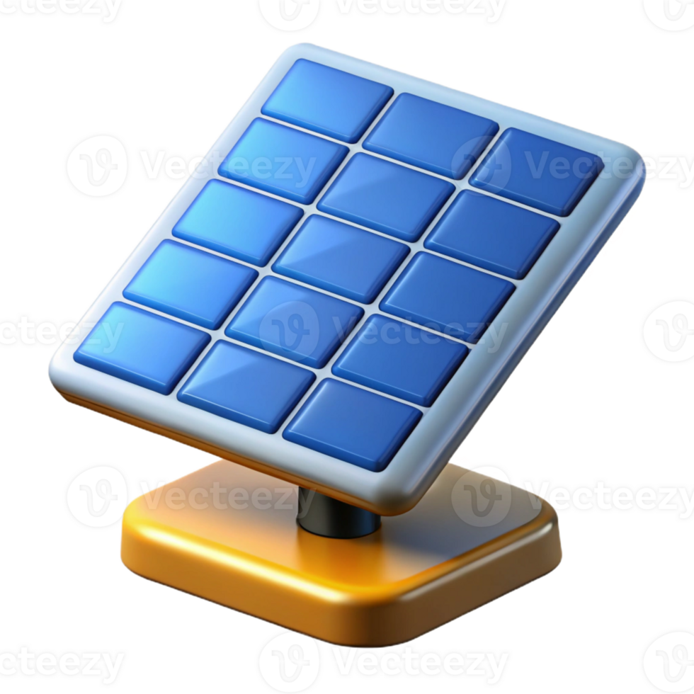 joyful magnificent Solar panel with photovoltaic cells with Transparent Background 4K png