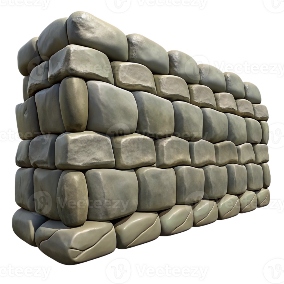 harmonious immaculate Stone wall rough texture, with Transparent Background precision png