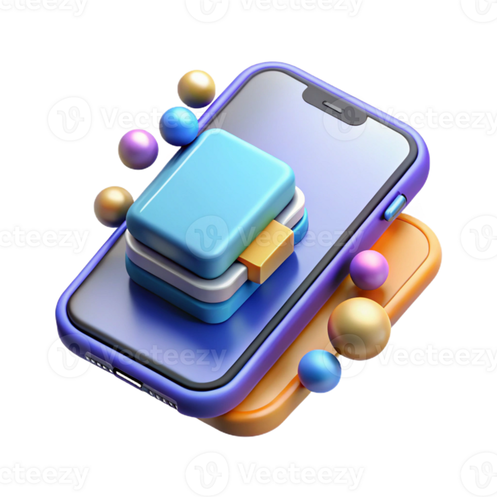 nostalgic mesmerizing Concept art style, hyper-specific isolated cutout of a modular smartphone, customizable mobile technology with Transparent Background luxury png