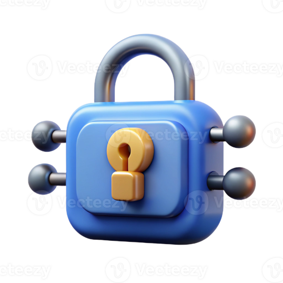 radiant passionate tropical Cyber security lock icon with Transparent Background perfect clarity png