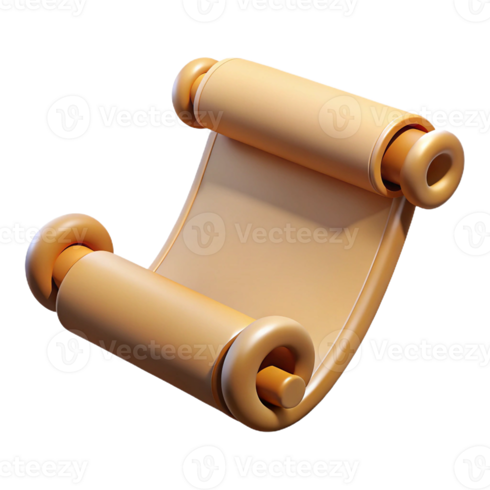 majestic remarkable Photorealistic, isolated cutout of a single, open scroll, ancient script with Transparent Background script only, no scroll visible png