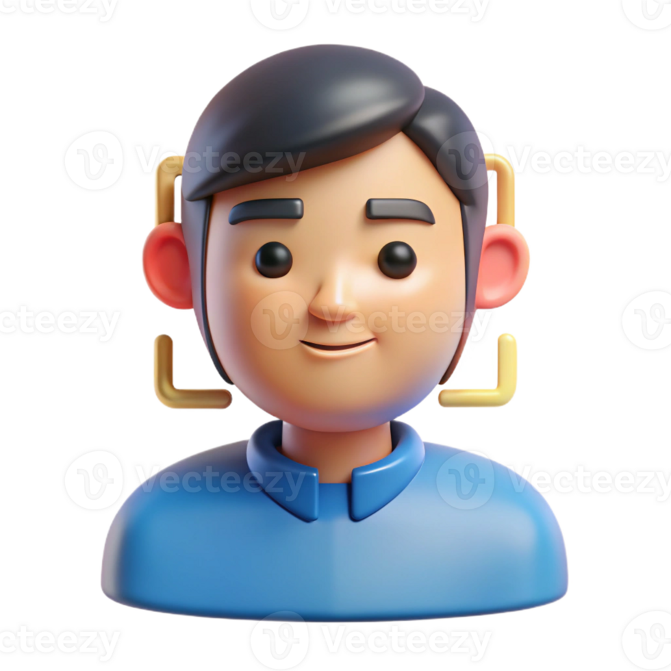 majestic exceptional Facial recognition technology icon with Transparent Background png