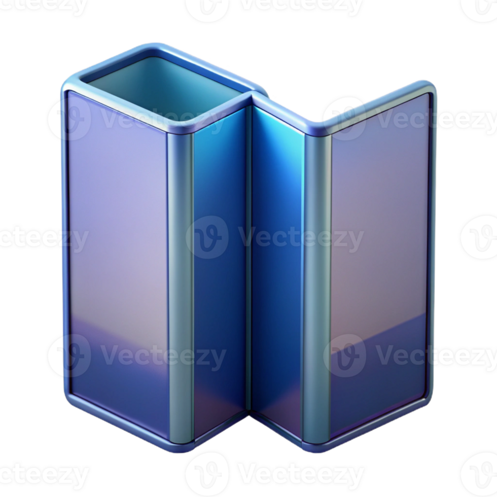joyful alluring Photorealistic, isolated cutout of a single flexible display screen, foldable phone technology with Transparent Background premium png