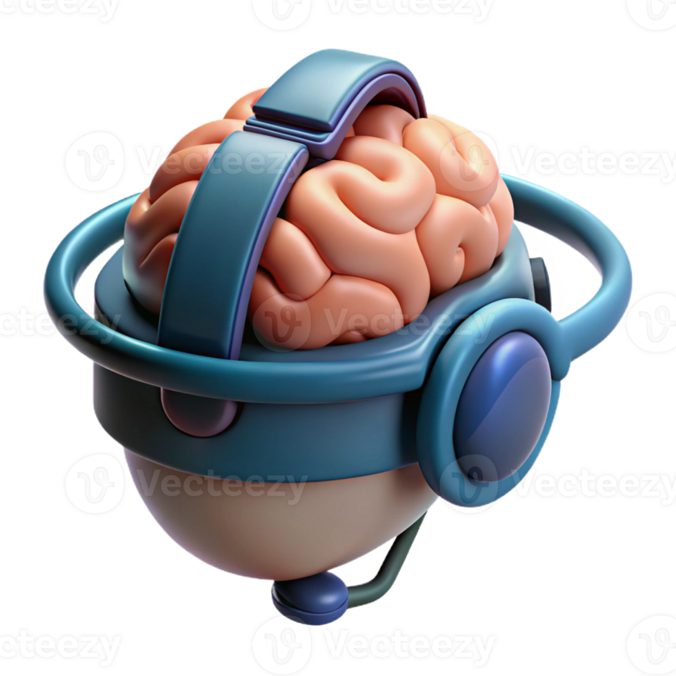 picturesque nordic Ultra-detailed, professional render of an isolated cutout of a brain-computer interface headset, neural technology with Transparent Background 8K png