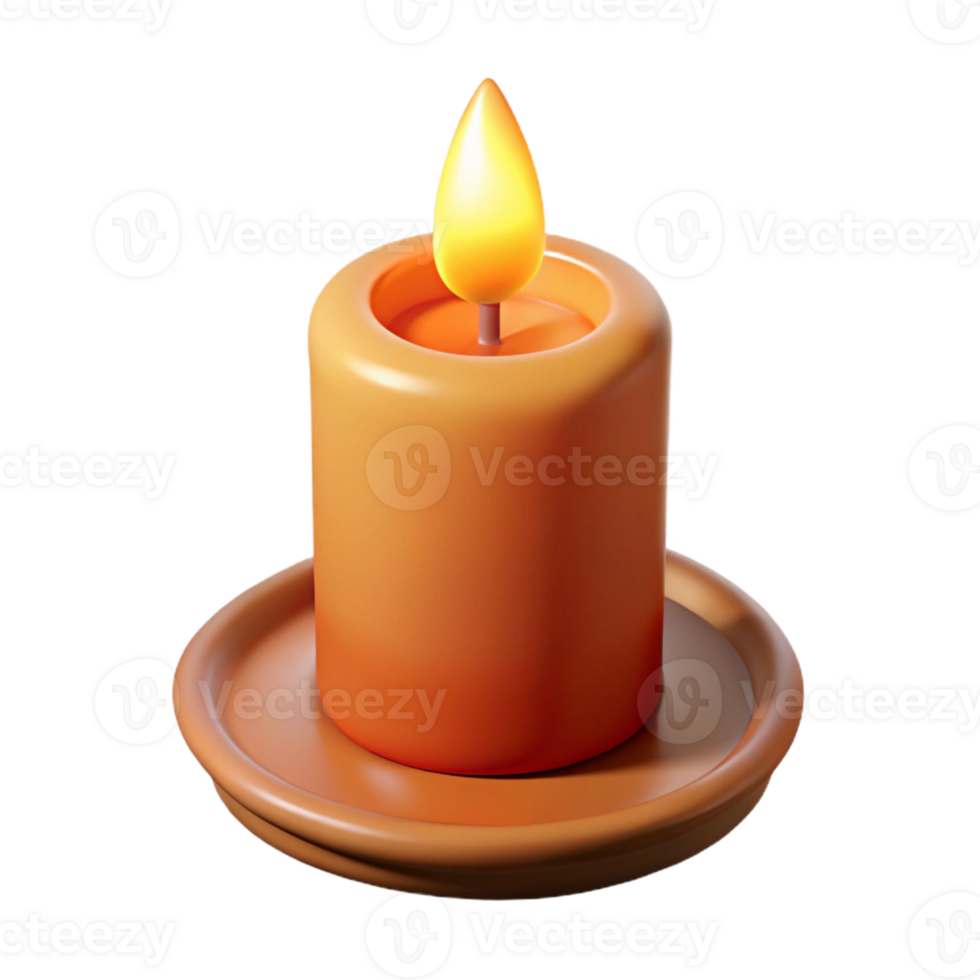 inspired renaissance A single burning candle with a flickering flame with Transparent Background gallery standard png