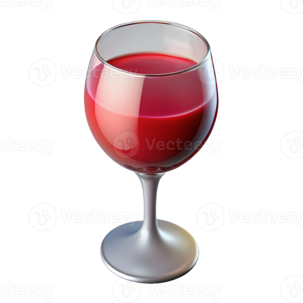 immaculate distinguished Photorealistic, isolated cutout of a glass of red wine with visible reflections with Transparent Background png