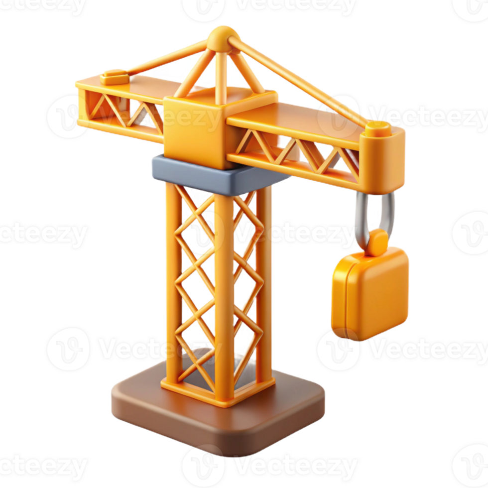 stunning industrial Construction technology crane icon with Transparent Background impeccable png
