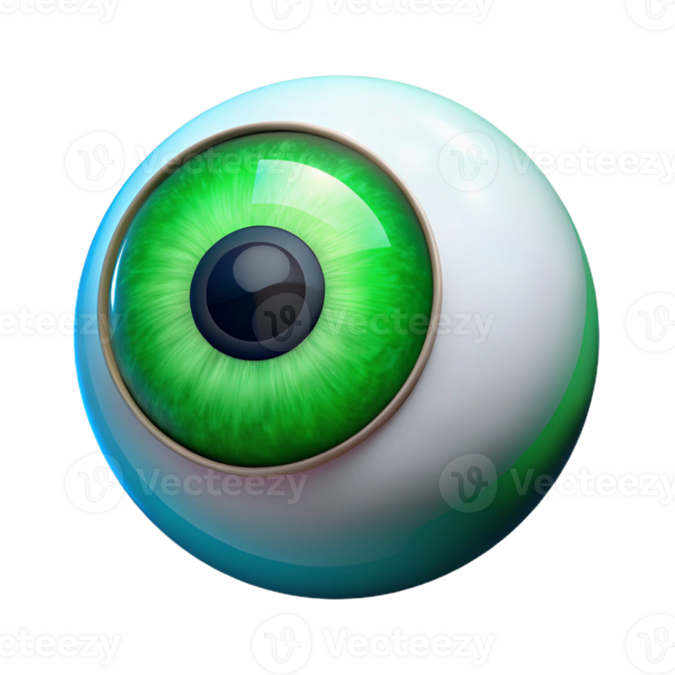 magnificent unparalleled A human eye, iris a vibrant green with Transparent Background png