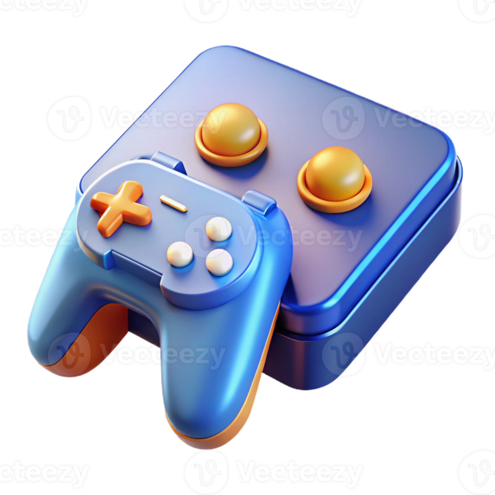 intense extraordinary Gaming console with controller with Transparent Background handcrafted png