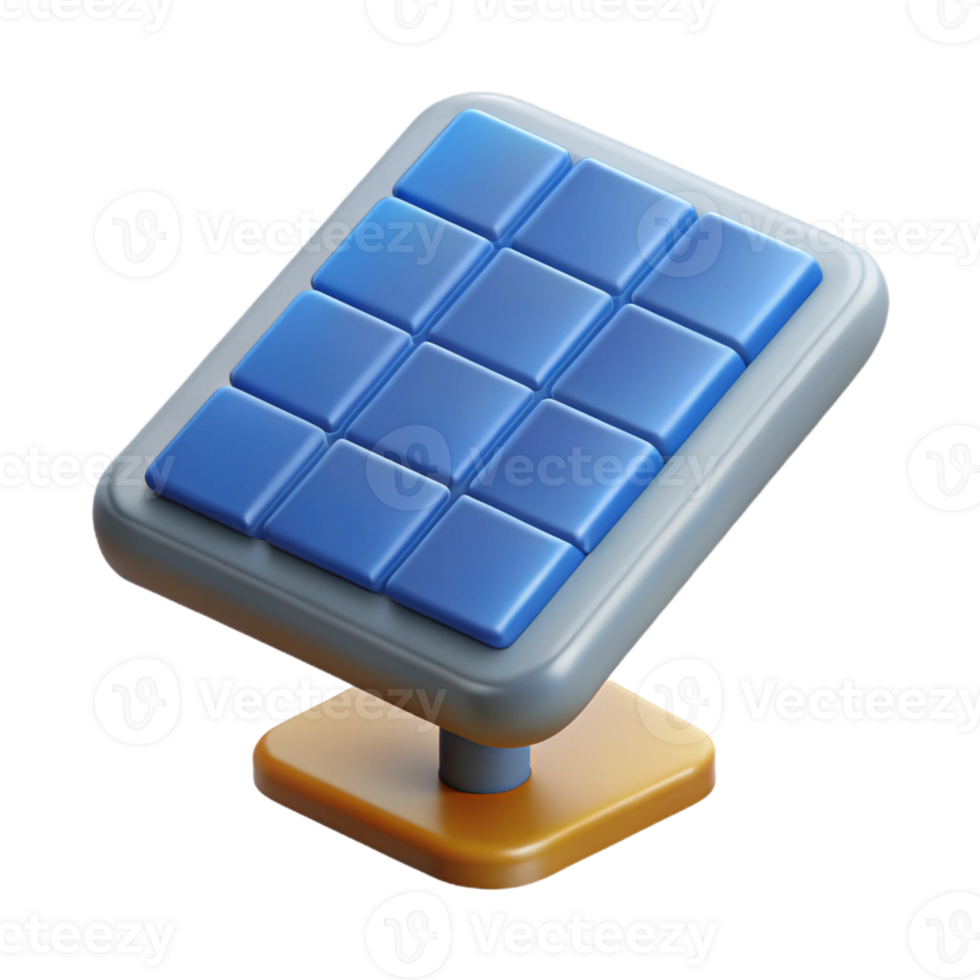 vibrant avant-garde Hyper-specific, concept art style isolated cutout of a solar panel tile, renewable energy technology with Transparent Background crisp png