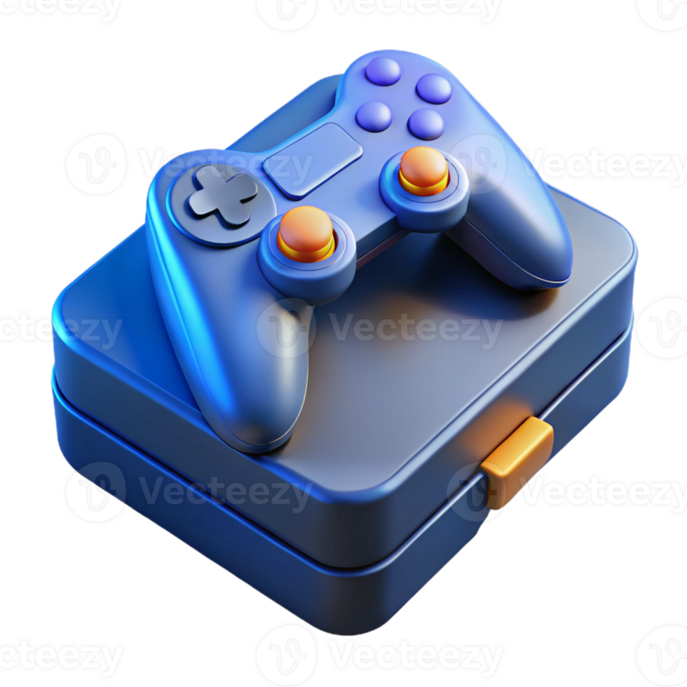 vibrante meio século jogos console com controlador com transparente fundo precisão png