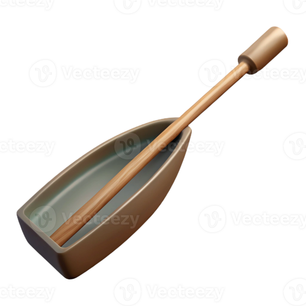 immaculate dreamy contemporary Hyper-specific professional render of a single Stygian boat oar, worn and weathered, isolated cutout with Transparent Background expertly shot png