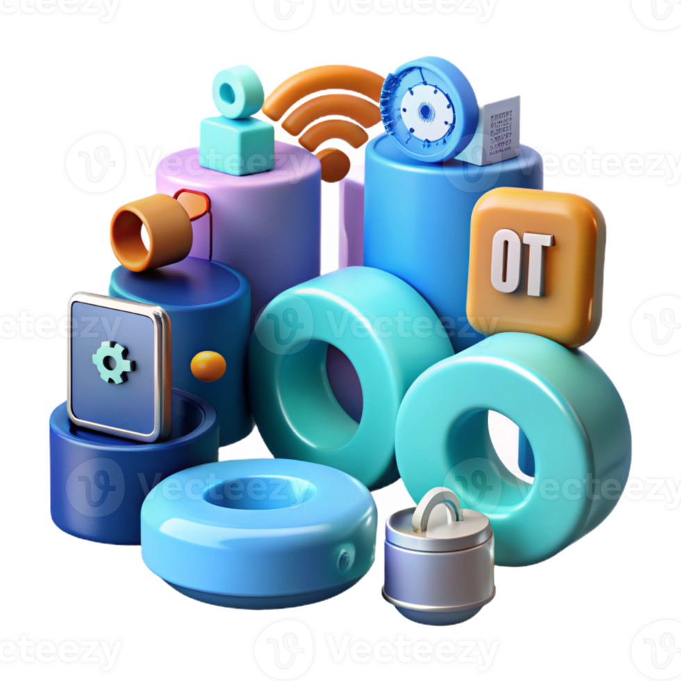 hypnotic playful art deco Internet of Things, IoT, connected devices with Transparent Background authentic png