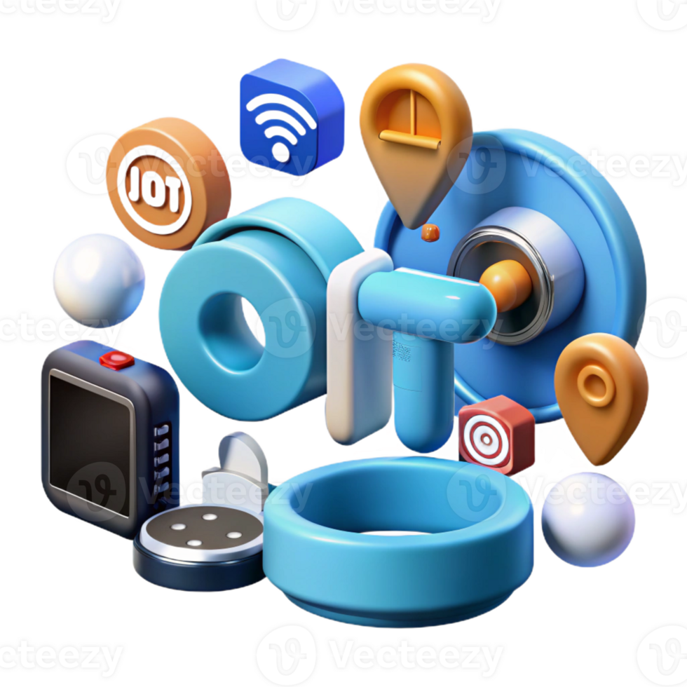 fascinating abstract Internet of Things, IoT, connected devices with Transparent Background exclusive png
