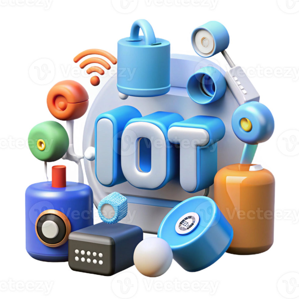 intense enchanting Internet of Things, IoT, connected devices with Transparent Background fine detail png