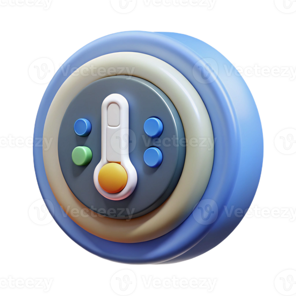 intense beautiful Smart thermostat with temperature display with Transparent Background studio quality png