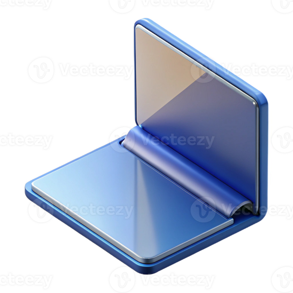 unparalleled classic Ultra-detailed, professional render of an isolated cutout of a foldable tablet computer, mobile computing technology with Transparent Background expertly shot png