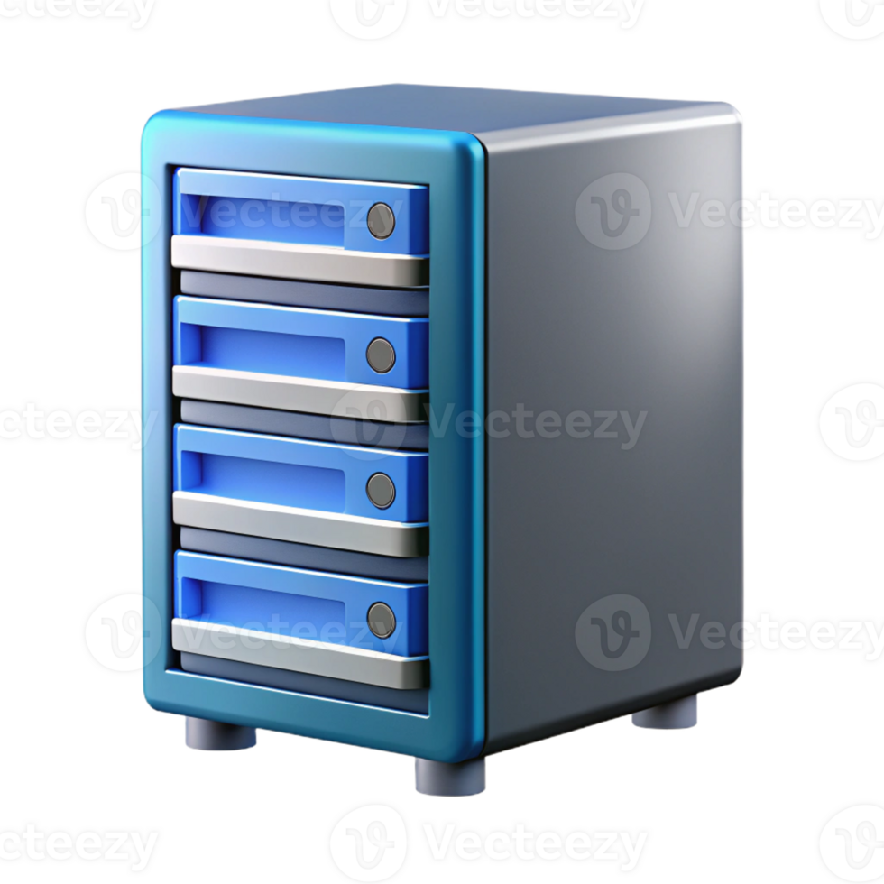 sumptuous distinctive Photorealistic, isolated cutout of a single server rack unit, data center technology with Transparent Background png