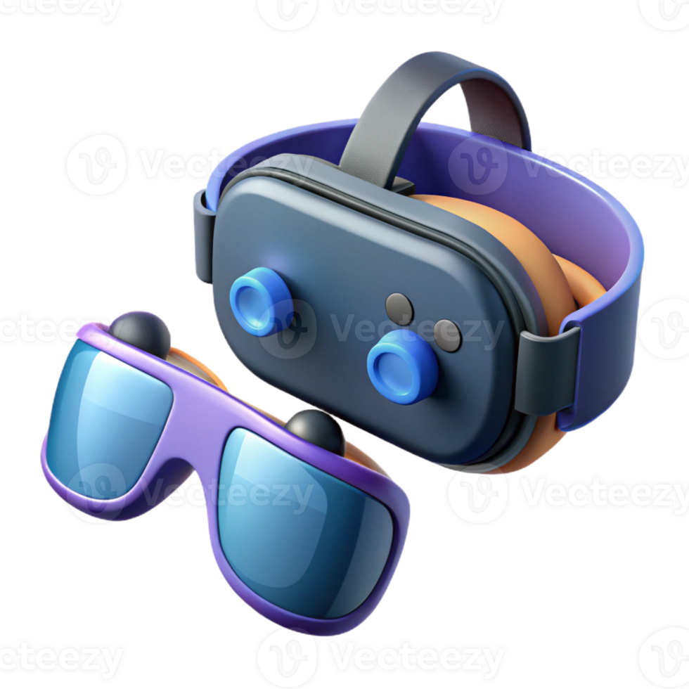 stunning exceptional Virtual Reality headset with controllers with Transparent Background png
