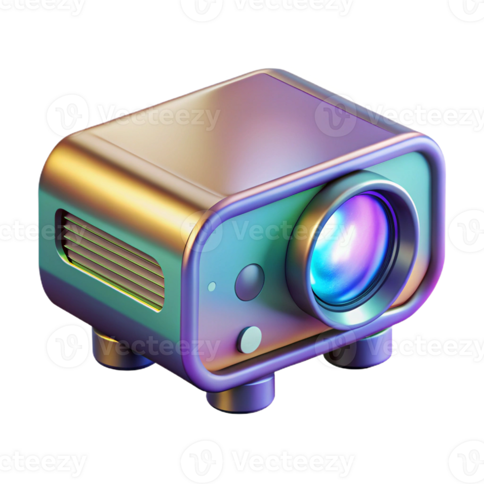 dazzling celebrated Photorealistic, isolated cutout of a single holographic projector, D display technology with Transparent Background png