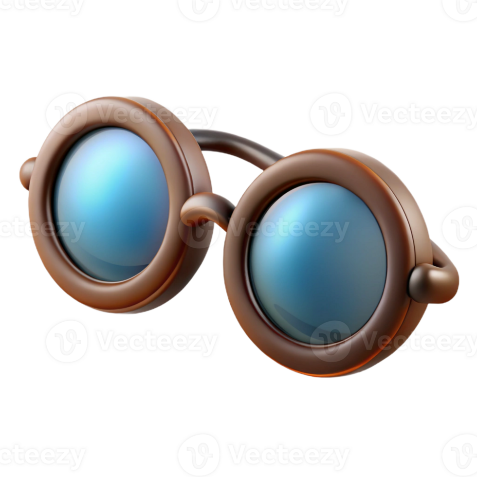 exquisite sought-after Hyper-specific, photorealistic isolated cutout of a vintage pair of spectacles with round lenses with Transparent Background png