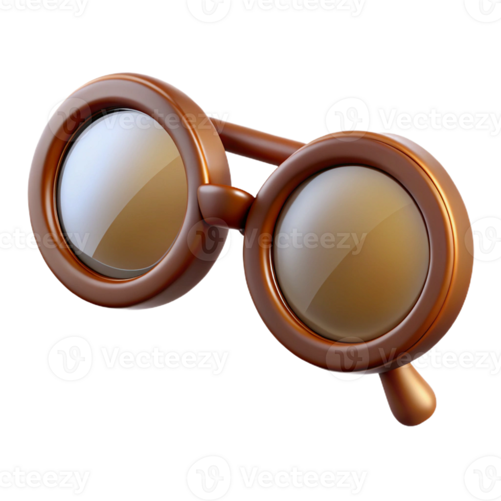 gorgeous vintage Hyper-specific, photorealistic isolated cutout of a vintage pair of spectacles with round lenses with Transparent Background expertly shot png