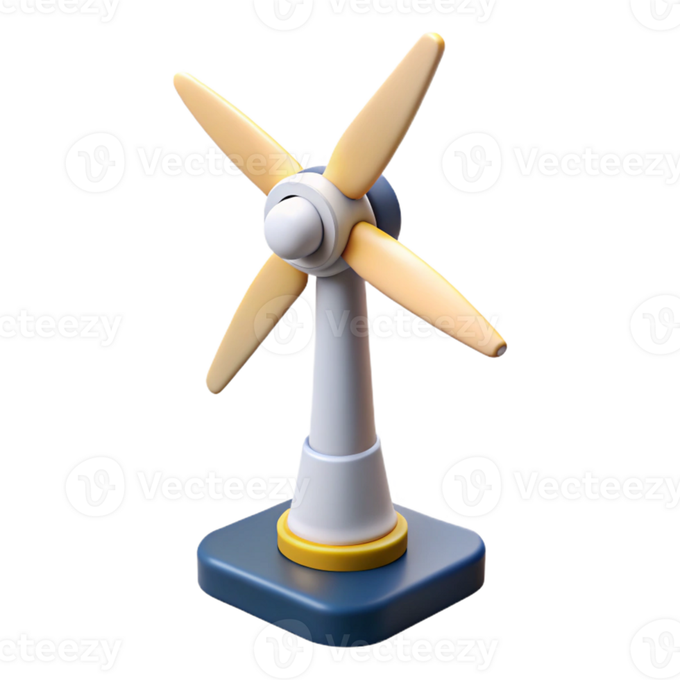 magnificent unforgettable Ultra-detailed, professional render of an isolated cutout of a miniature wind turbine, renewable energy technology with Transparent Background png