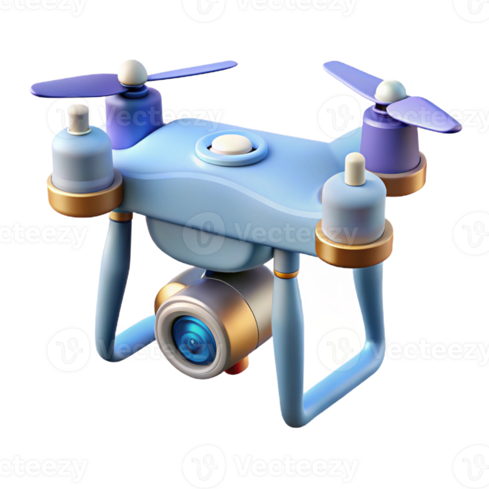 romantic captivating Drone with camera and gimbal with Transparent Background authentic png