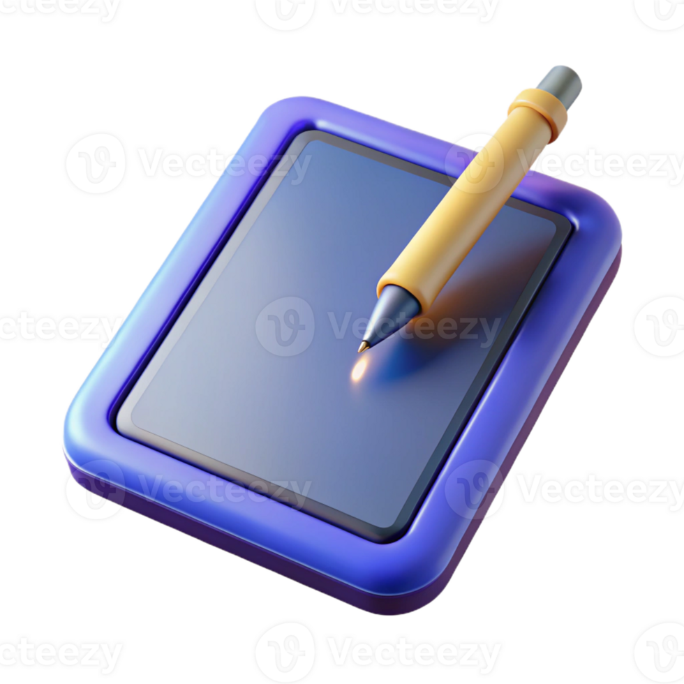 melancholic exquisite Tablet computer with stylus pen with Transparent Background authentic png