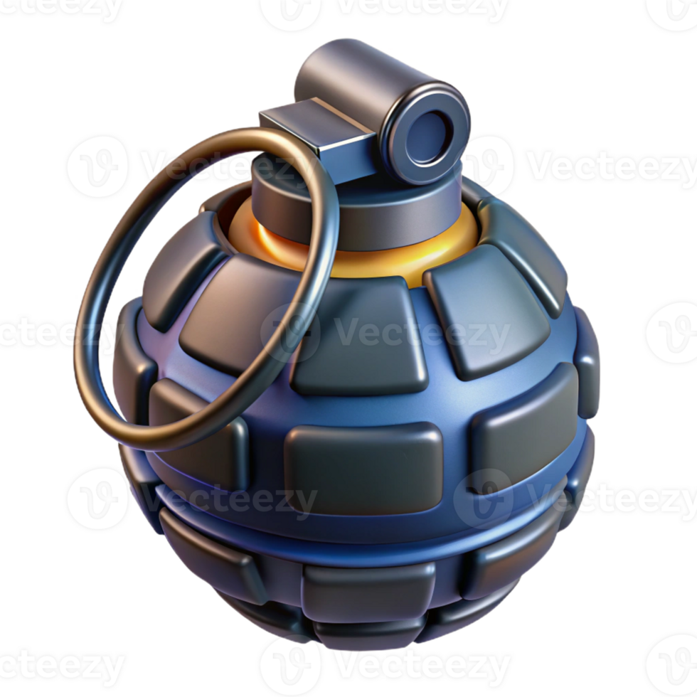 magnificent minimalist Isolated cutout of a photorealistic, ultra-detailed professional render of a single cyberpunk grenade with visible wiring with Transparent Background elite png