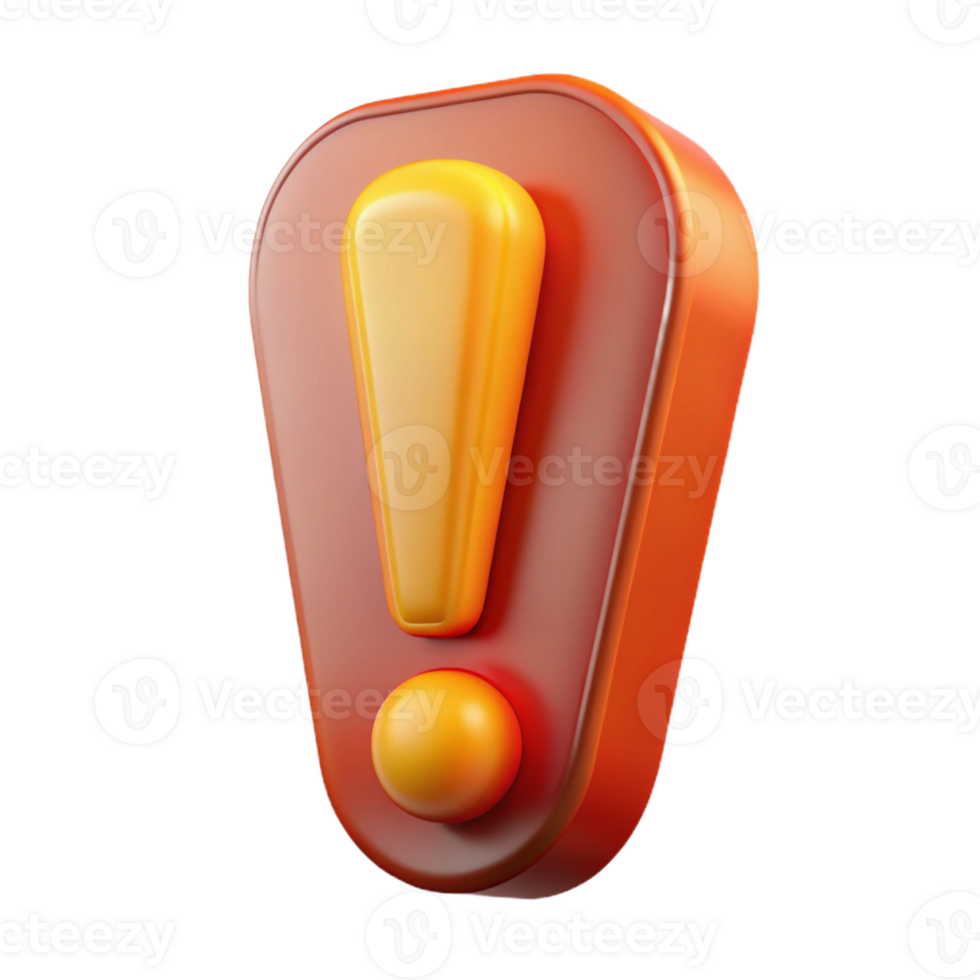 majestic avant-garde A single exclamation point, made of fiery energy with Transparent Background crisp png