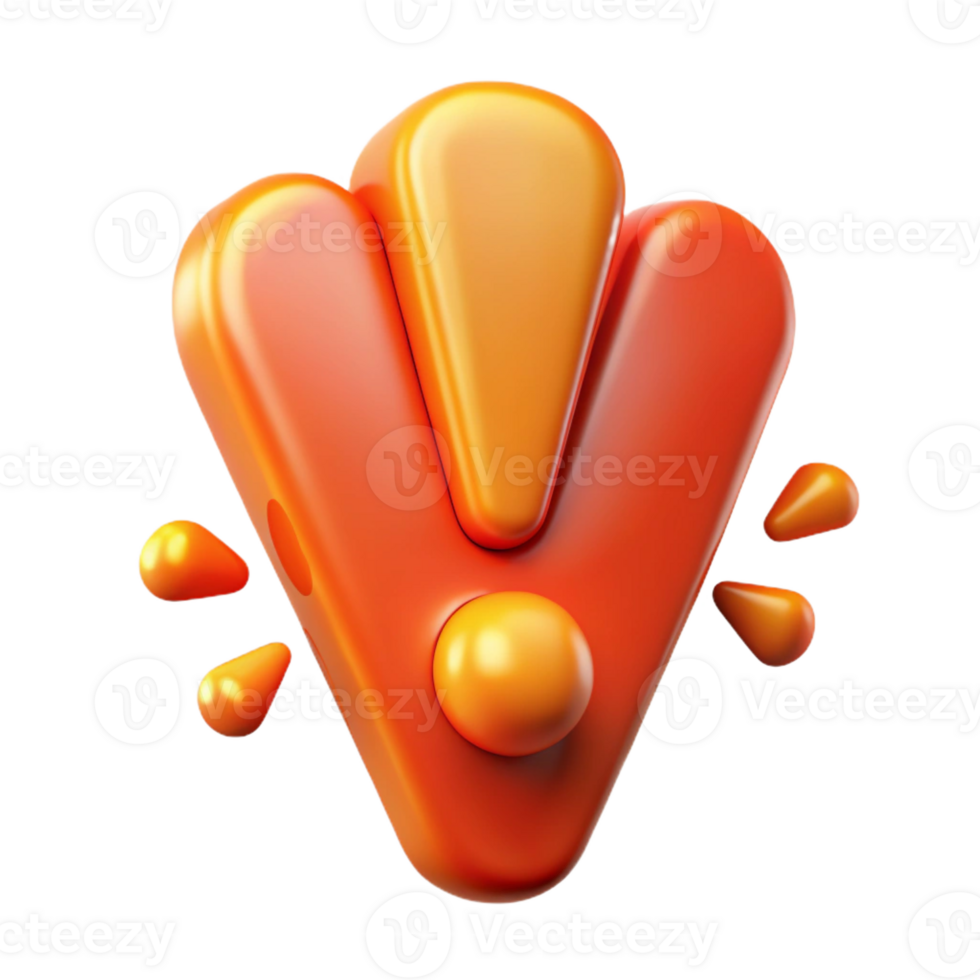 gorgeous unforgettable A single exclamation point, made of fiery energy with Transparent Background png