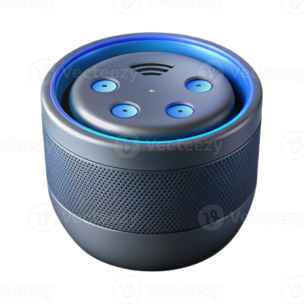 joyful breathtaking Smart speaker with voice assistant activated with Transparent Background 4K png