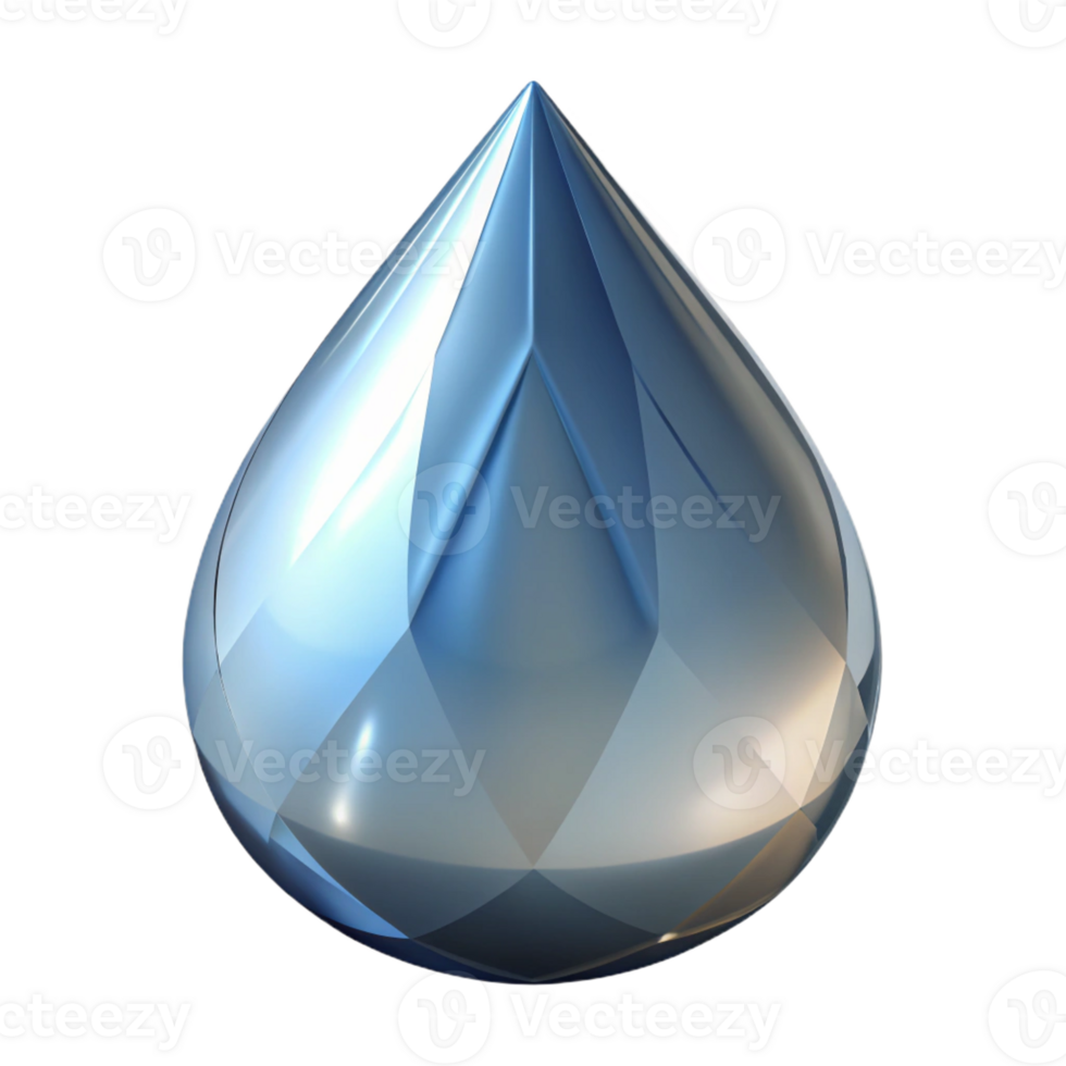 impressive dynamic classic A single teardrop made of solid diamond with Transparent Background high resolution png