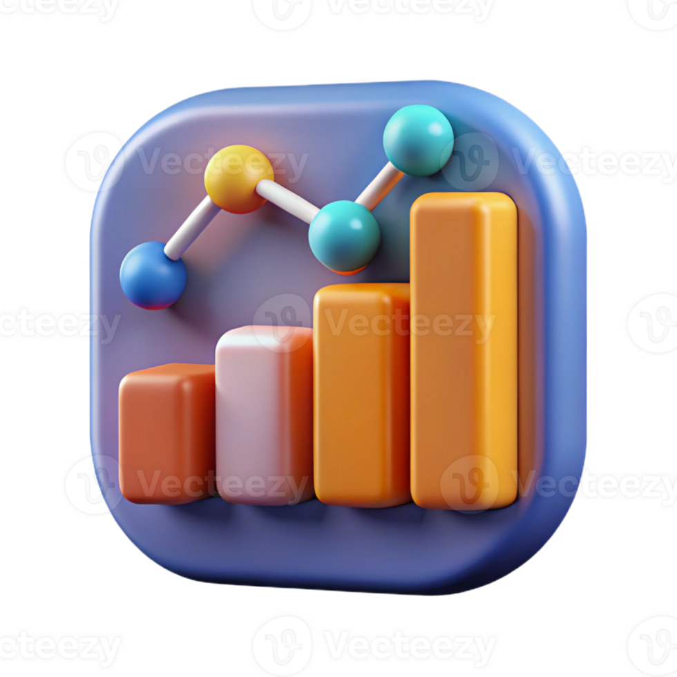standout mid-century Big data analytics graph icon with Transparent Background fine detail png