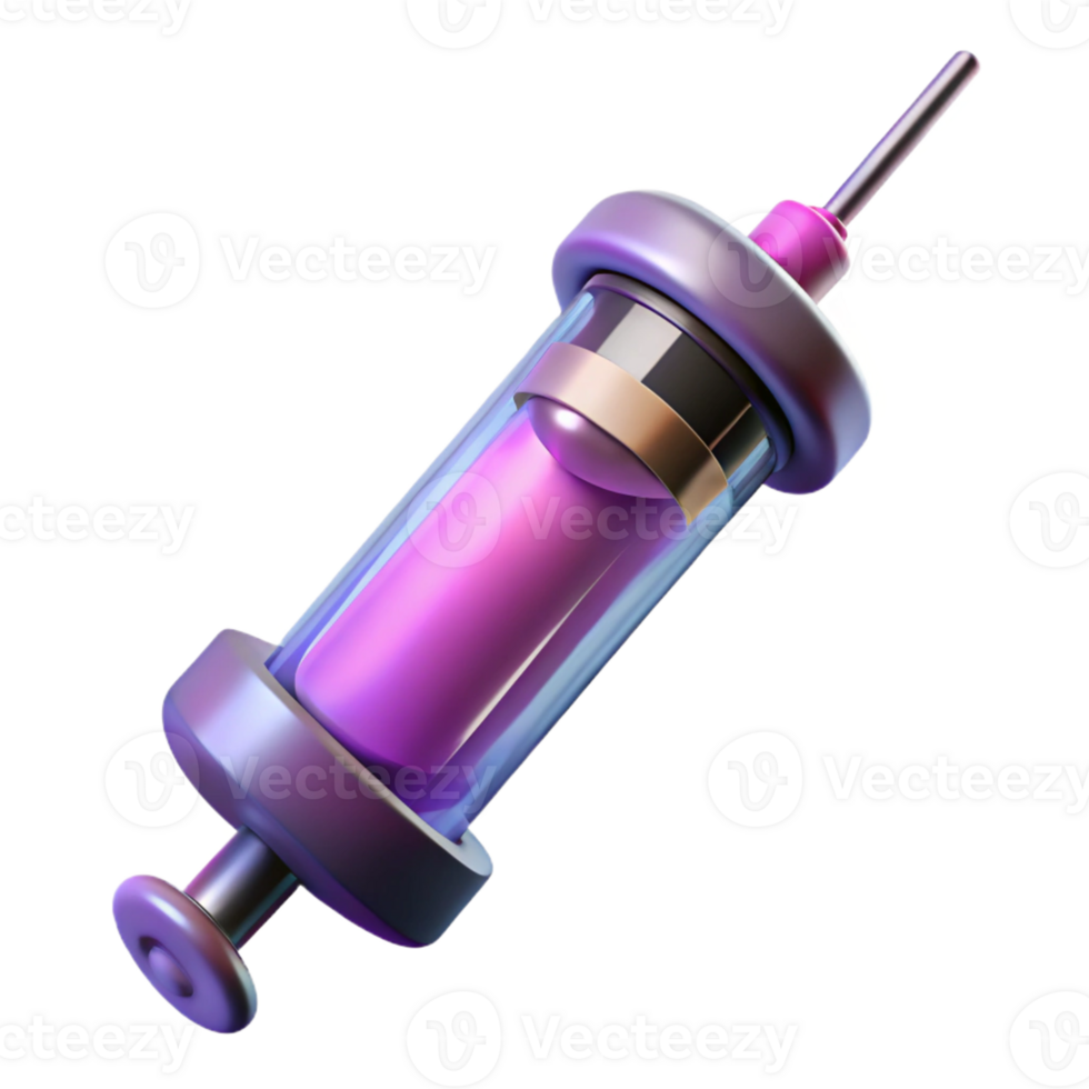 melancholic breathtaking Isolated cutout of a photorealistic, ultra-detailed, professional render of a single cyberpunk syringe filled with nanites with Transparent Background high quality png