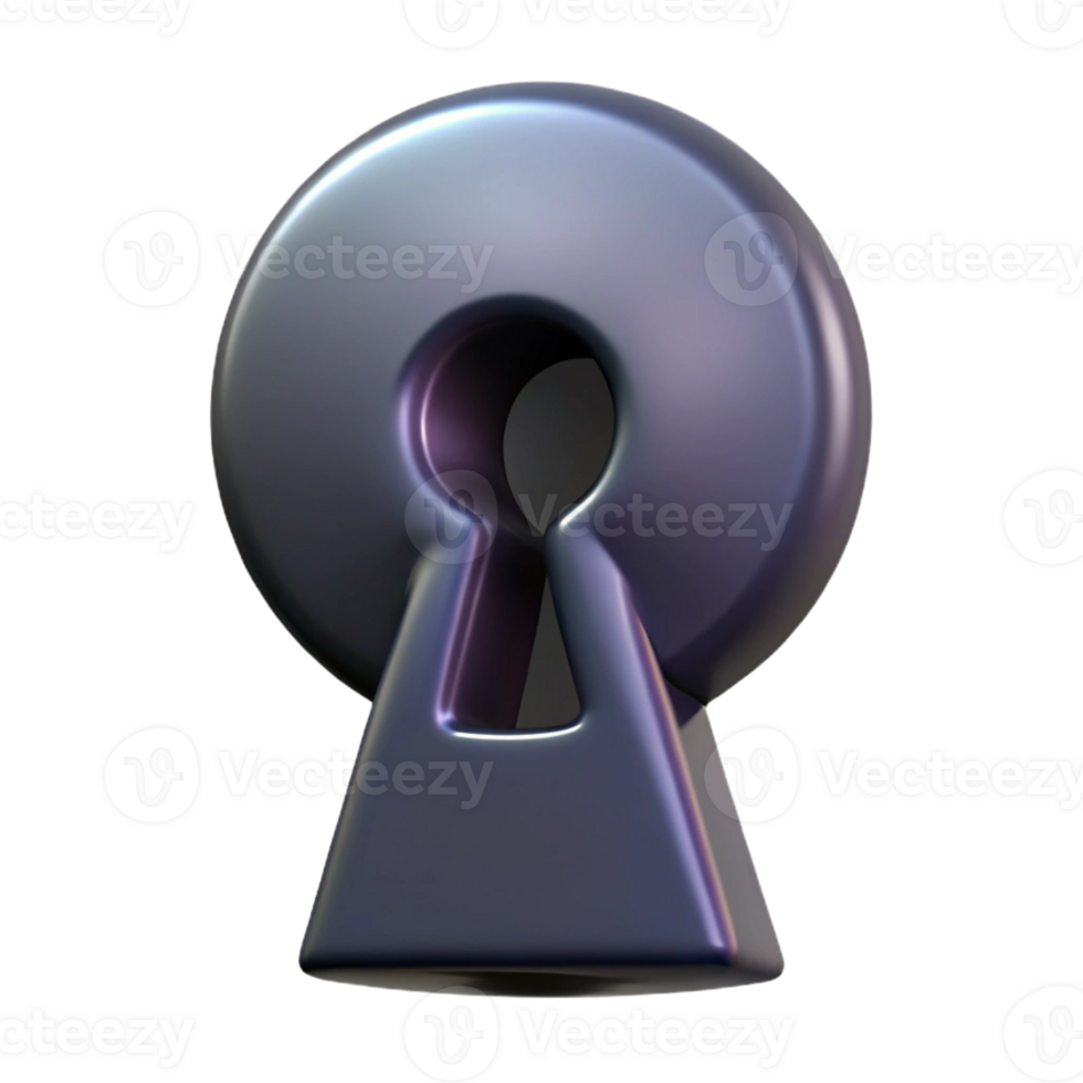 inspired art deco A single keyhole, dark and mysterious with Transparent Background 4K png